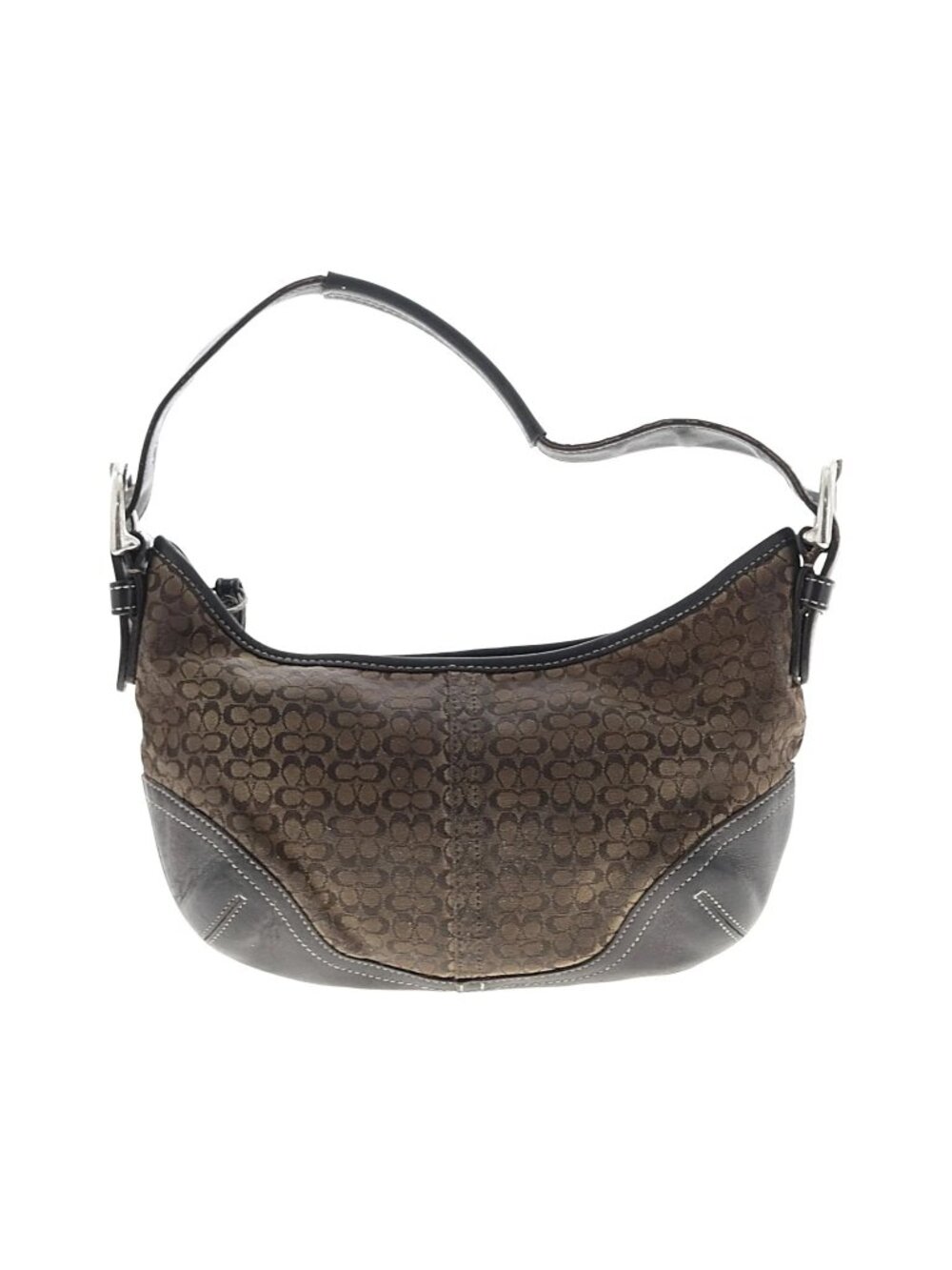 Vintage Coach Signature Mini Hobo Bag – Brown Jacquard Y2K Shoulder Bag
